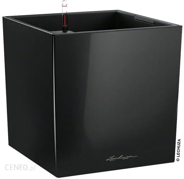Lechuza donica Cube czarna 30x30x30cm, połysk
